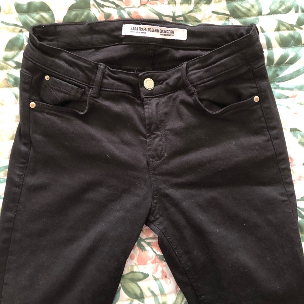 Zara trafaluc denim black jeans